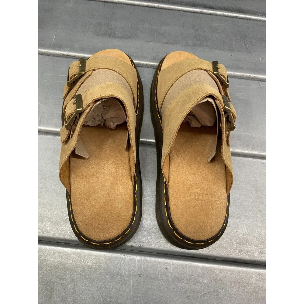 Dr Martens Josef Sandals Mens 12 Savannah Tan Suede Slide‎